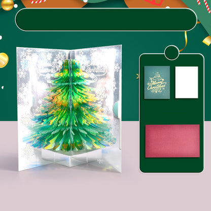 2 Pack 3D Papercut Christmas Tree Greeting Cards