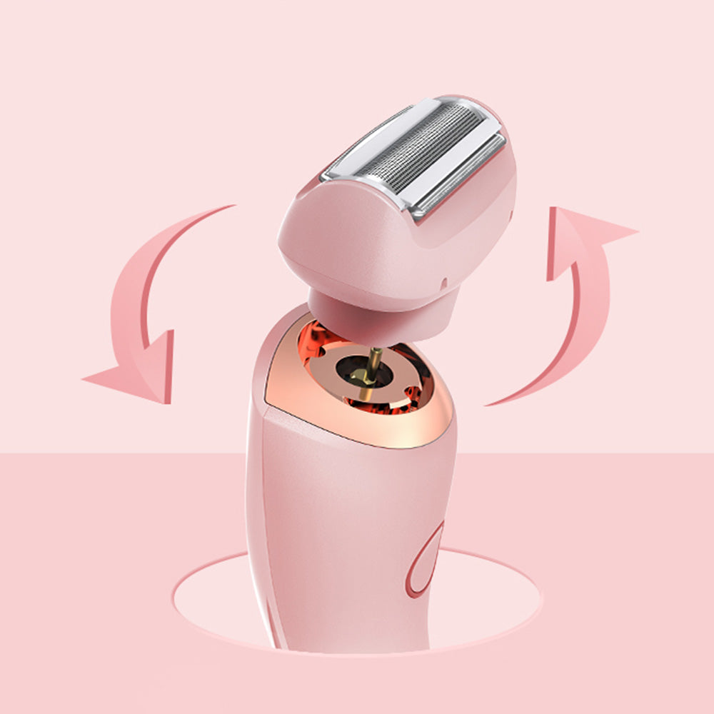 Dual Heads Electric Razor for Women Electric Shaver for Face Underarms Body Hair Pink