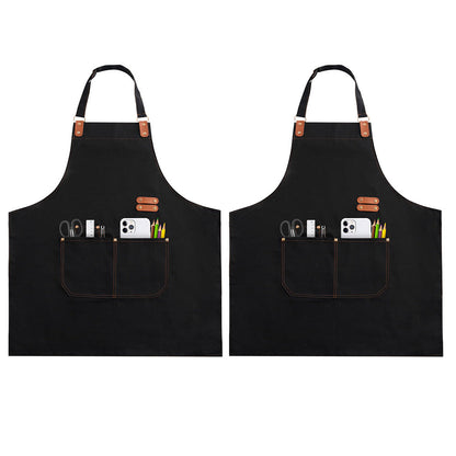 2 Pack Waterproof Oil-Resistant Kitchen Apron with Adjustable Neck Strap