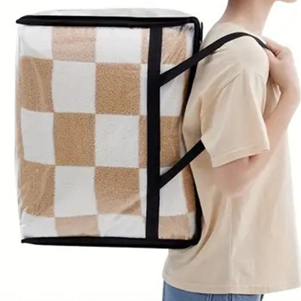 3 Pack Thick Clear Storage Bags with Zipper for Clothes Bedding