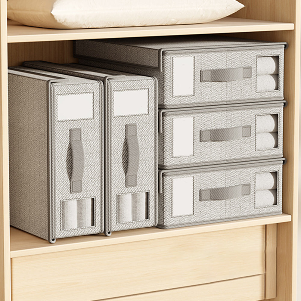Foldable Bed Sheet Organizer Non-woven Closet Organizers with Clear Window Style 3