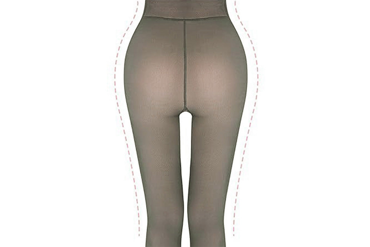 Plus Size Sheer Tights Thermal Pantyhose Bare Legs Illusion Warm - Grey