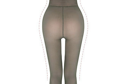 Plus Size Sheer Tights Thermal Pantyhose Bare Legs Illusion Warm - Grey