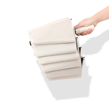 Automatic Folding Umbrella UV Protection Sun Umbrella with Safe Reflective Stripe Beige