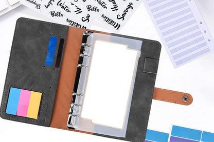 A6 Budget Binder With 12Pcs Zipper Envelopes Money Organizer For Cash Budget Binder-Gray