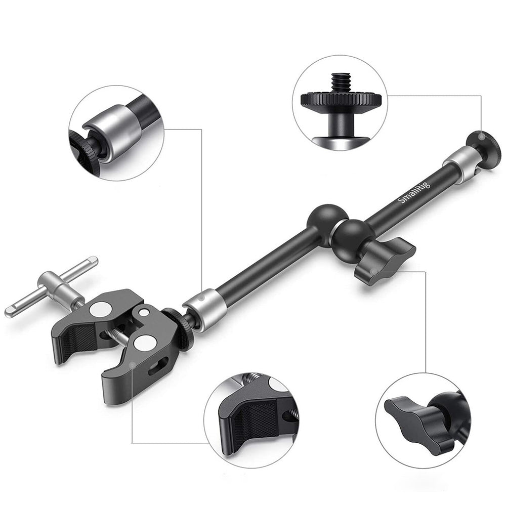 11 Inches Adjustable Articulating Arm  with Clamp for SLR Camera LCD Monitor