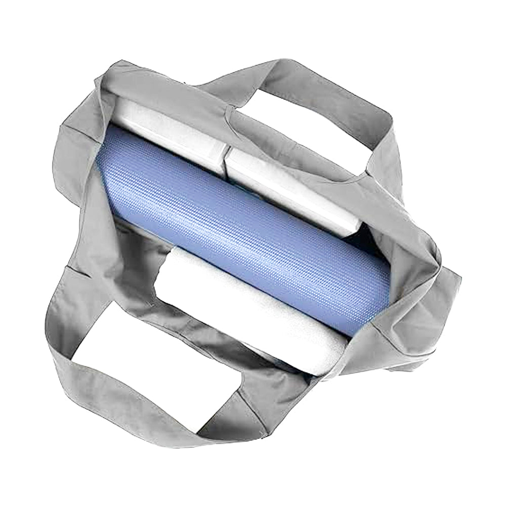 Large Yoga Mat Carrying Bag with Side Pocket Yoga Tote Bag Gym Bag Gray