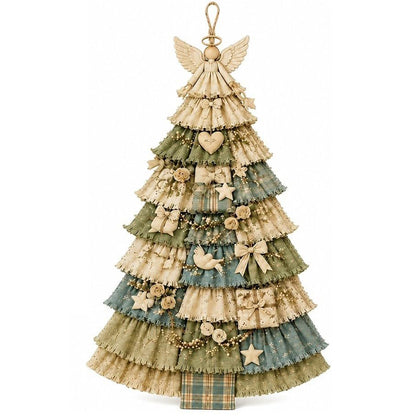 Christmas Tree Door Hanging Kit DIY Quilted Ornament - White