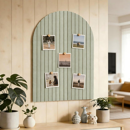 Large Arched Felt Bulletin Board with 30 Push Pins - Green
