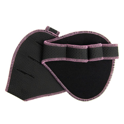 2Pcs Four Finger Gym Palm Grip Gloves Non Slip Weight Lifting Gloves-Pink