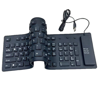 Waterproof Silicone Foldable Flexible Full Size USB Keyboard - 109-key