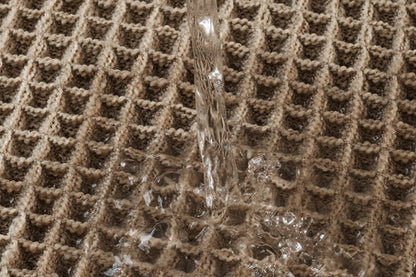 Waffle Bath Mat Super Absorbent Non Slip Bathroom Rug Rubber Backed Bath Rug -Brown