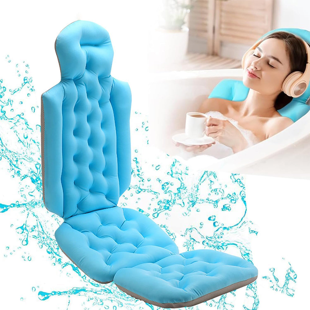 Full Body Bath Pillow Bath Tub Pillow Spa Bathtub Pillow Bathtub Cushion-Blue
