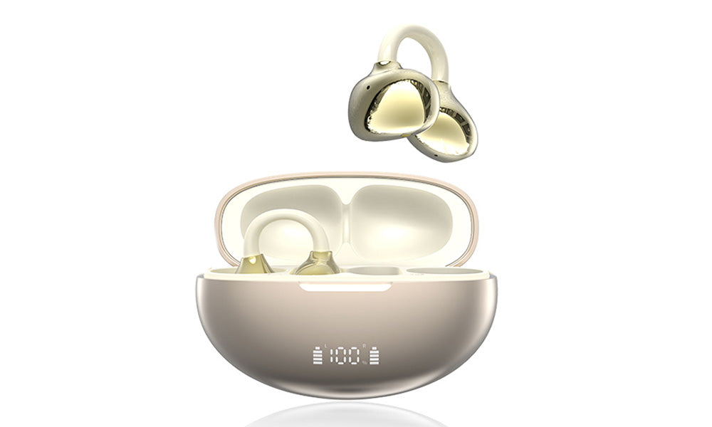 Bluetooth Open Ear Clip-On Earbuds - Khaki