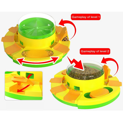 Dog Puzzle Toy Pup Food Treat Feeding Dispenser Training and Entertainment Toy-Green
