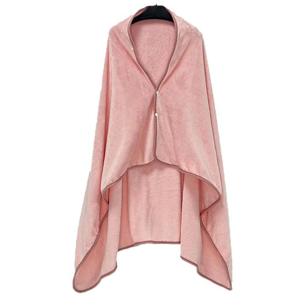 3-in-1 Travel Plane Shawl Blanket Multi-Functional Pillow Cloak Pink