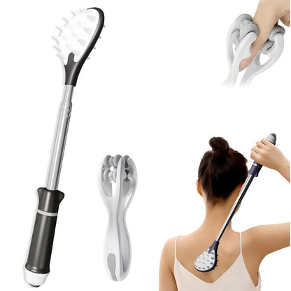 Extendable Back Scratcher Telescopic Itch Reliever for Back Neck and Feet-Black
