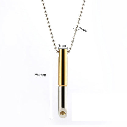 Mix-Color Breathing Necklace Stainless Steel Meditation Pendant Gold