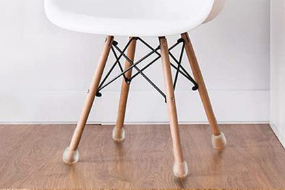 16Pcs Chair Leg Floor Protectors Silicone Soft Square Round Covers Felt Bottom Silicone Pads with Glide Pads-Round