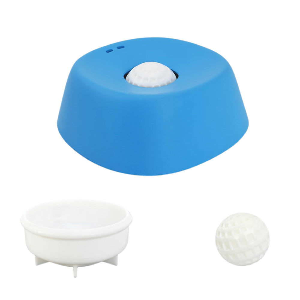 Slow Feeder Dog Bowls With Rolling Ball For Liquid Treat Training Bowl-Blue