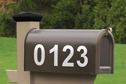 60Pcs Waterproof Reflective Number Stickers for Mailbox Bin Door Silver