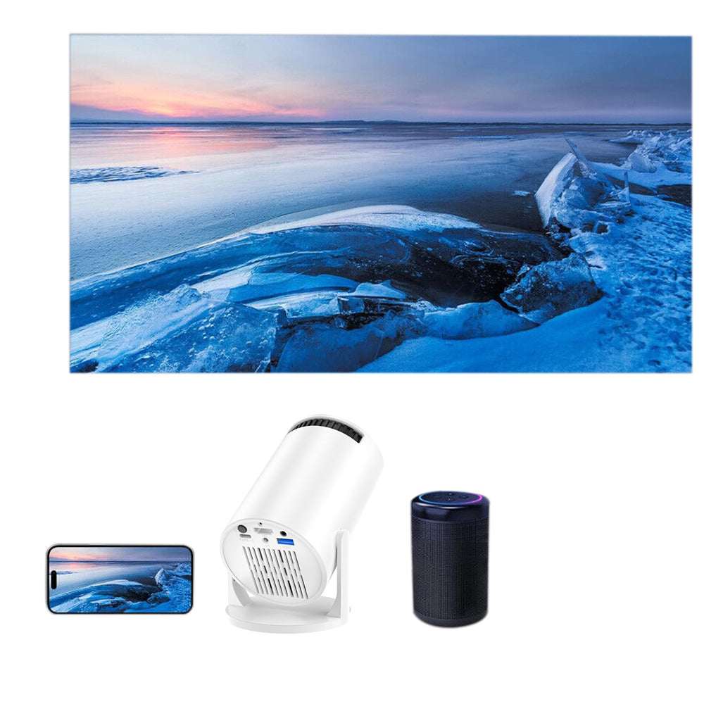 Mini Portable Projector with WiFi Screen Mirroring and Adjustable 240 Degree Projection