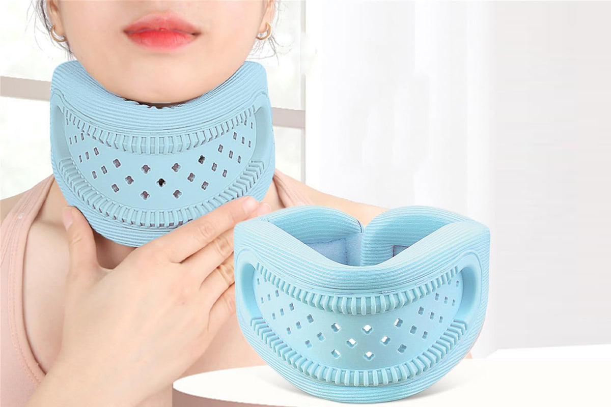 Neck Brace Neck Protectors Wraps Keep Vertebrae Stable Adjustable Cervical Collar -Blue
