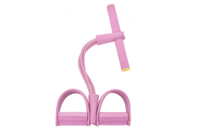 6 Tube Foot Pedal Resistance Band Ankle Puller Fitness Rope Pink