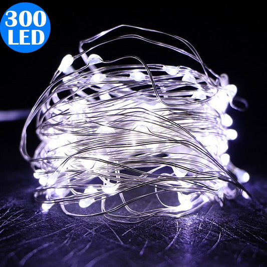 300LED Fairy Lights Battery Operated Copper Wire String Lights Remote Control White