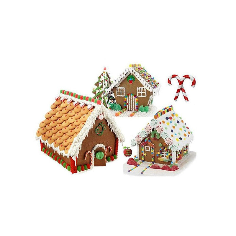 10 Pieces Christmas Gingerbread House Stainless Steel Biscuit Molds Set Baking Tools Kit