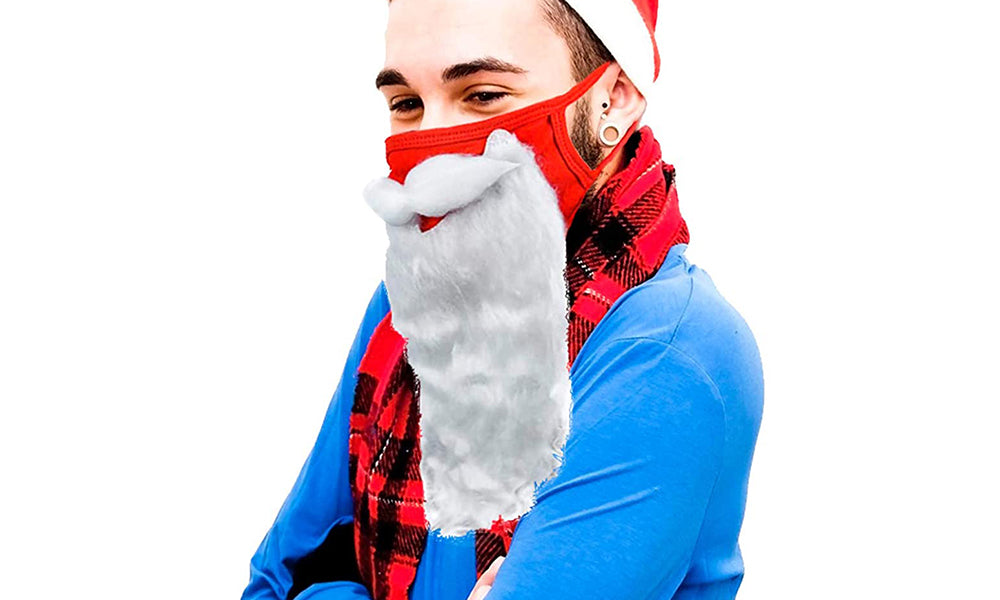 Charistmas Santa Beard Face Mask Costume for Adults For Xmas Cosplay Party
