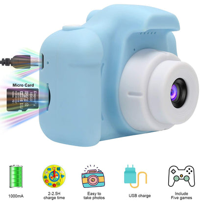 Kids 1080p HD Camera Style 2 with 32GB Memory Card Blue