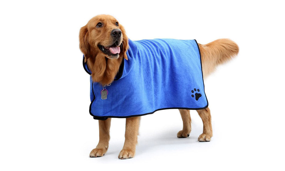 Dog Bathrobe Blue