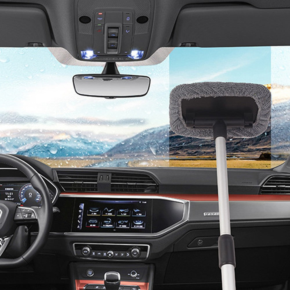 Car Windshield Glass Cleaning Tools Car Window Wiper Cleaning Cloth with Extendable Handle