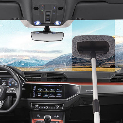 Car Windshield Glass Cleaning Tools Car Window Wiper Cleaning Cloth with Extendable Handle
