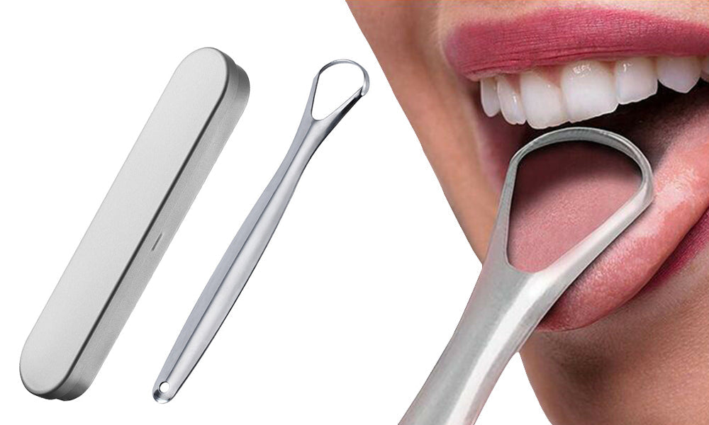 Stainless Steel Tongue Scraper with Case