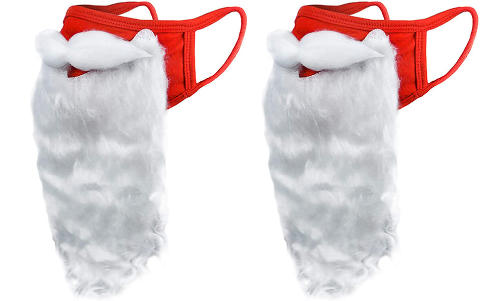 Charistmas Santa Beard Face Mask Costume for Adults For Xmas Cosplay Party