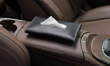 PU Leather Car Visor Tissue Holder