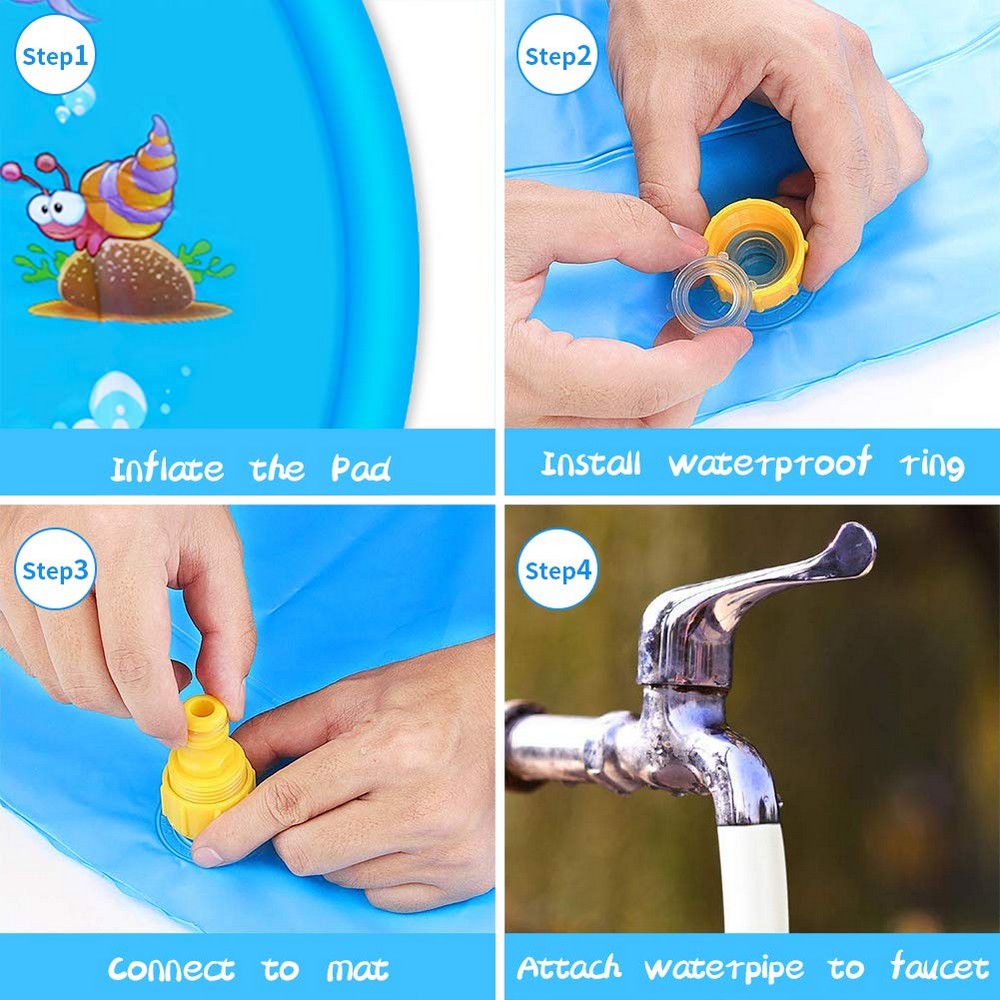 Summer Water Spray Pad Sprinkle Splash Playing Mat for Kid and Pet