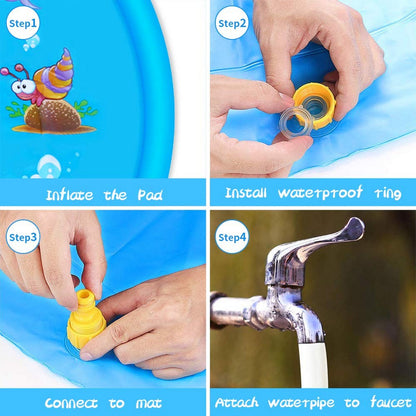 Summer Water Spray Pad Sprinkle Splash Playing Mat for Kid and Pet