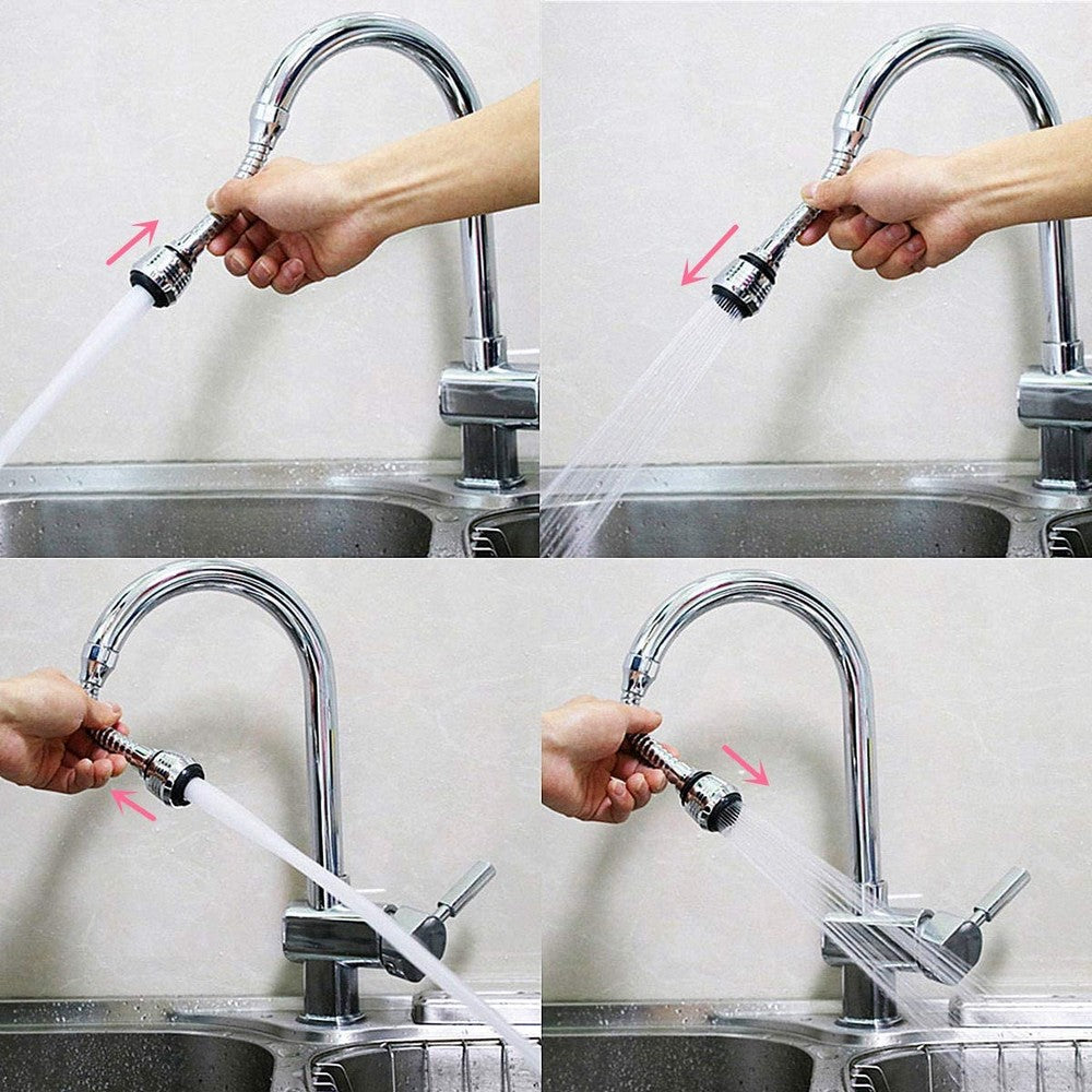 2 Modes Kitchen Sink 360 Flexible Extension Hose Faucet Sprayer Attachment Water Saving Long Nozzle