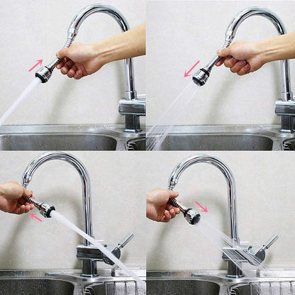2 Modes Kitchen Sink 360 Flexible Extension Hose Faucet Sprayer Attachment Water Saving Long Nozzle
