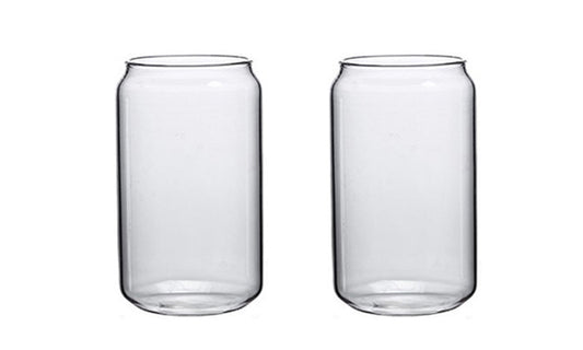 Set of 2 Piece Can Shaped Drinking Glasses