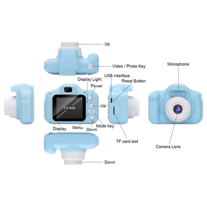 Kids 1080p HD Camera Style 2 with 32GB Memory Card Blue