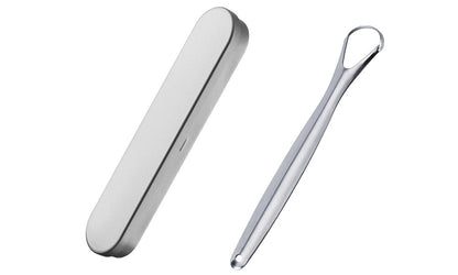 Stainless Steel Tongue Scraper with Case