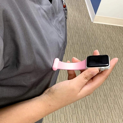 Silicone Replacement Watch Band Pin On Brooch Watch Band for Apple Watch 42mm 44mm Pink and Blue