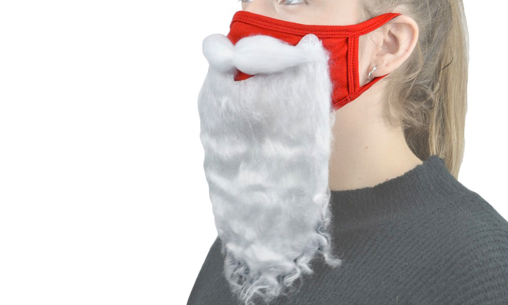 Charistmas Santa Beard Face Mask Costume for Adults For Xmas Cosplay Party