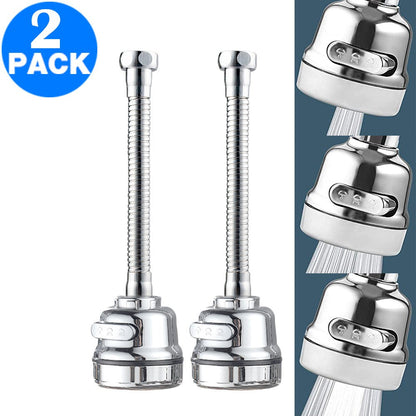 3 Modes Adjustment Kitchen Sink 360 Flexible Extension Hose Faucet Sprayer Attachment Water Saving Long Nozzle