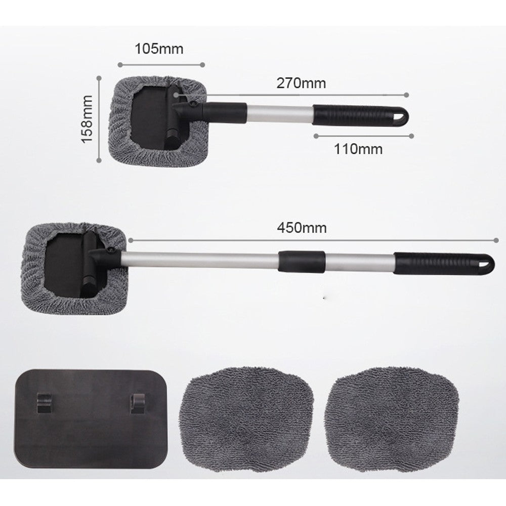 Car Windshield Glass Cleaning Tools Car Window Wiper Cleaning Cloth with Extendable Handle