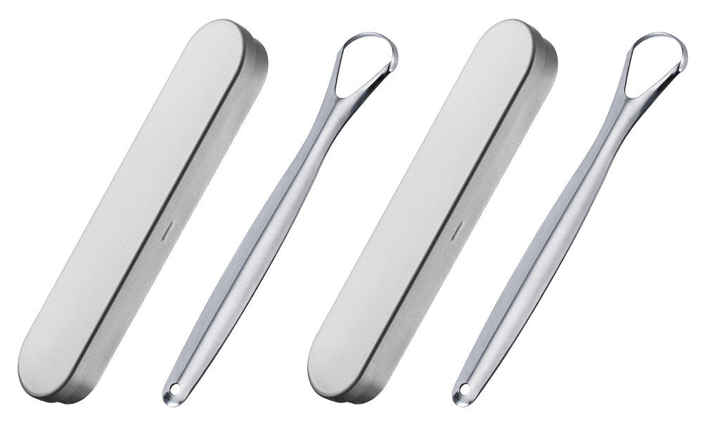 Stainless Steel Tongue Scraper with Case